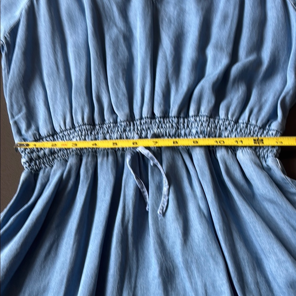 Dex Blue Tunic Midi Dress with Tie Front L - Picture 8 of 11